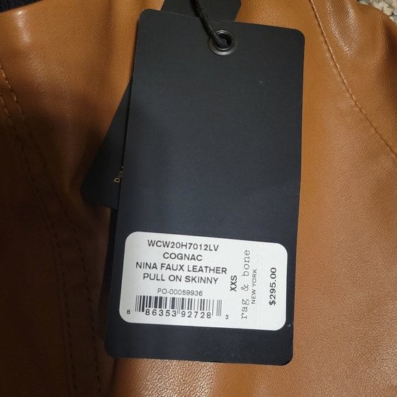NWT Rag & Bone Faux Leather pants - Picture 6 of 6